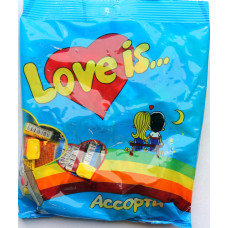 Tuggummi med olika smaker "Assorti vkusov. Love is.."