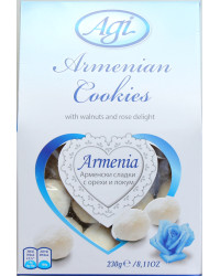 Armenian cookies with walnuts and roses