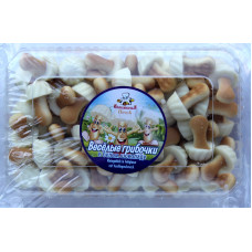 Roliga svampar med vitchoklad