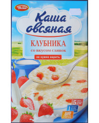 Oatmeal porridge with strawberry cream