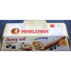 Honungsrulltårta med blåbär