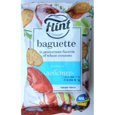 Baguette croutons with lobster flavor