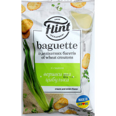Baguette croutons with onion flavor