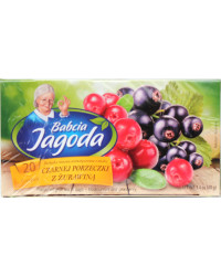 Flavored fruit tea with blackcurrant and cranberry flavor